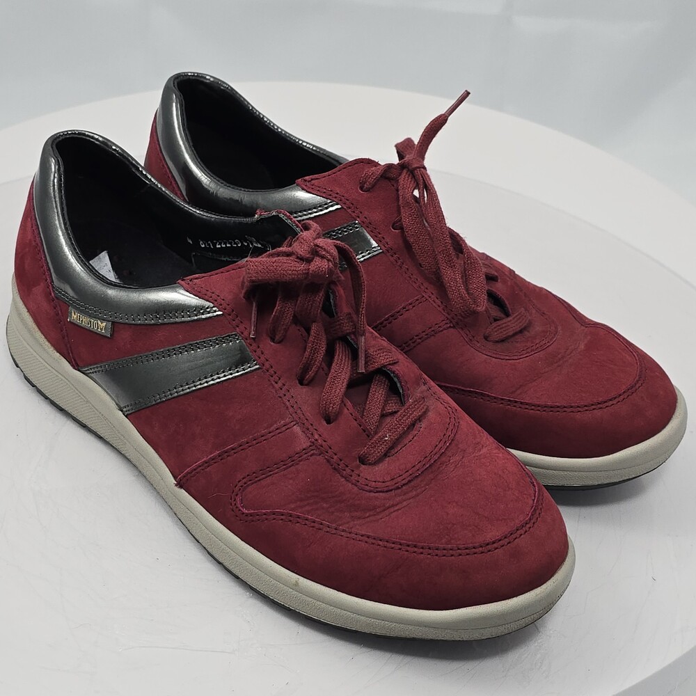 MEPHISTO REBECA LMPF60 WOMEN SHOES 11 M (EURO 8.5) BURGUNDY NUBUCK SNEAKER